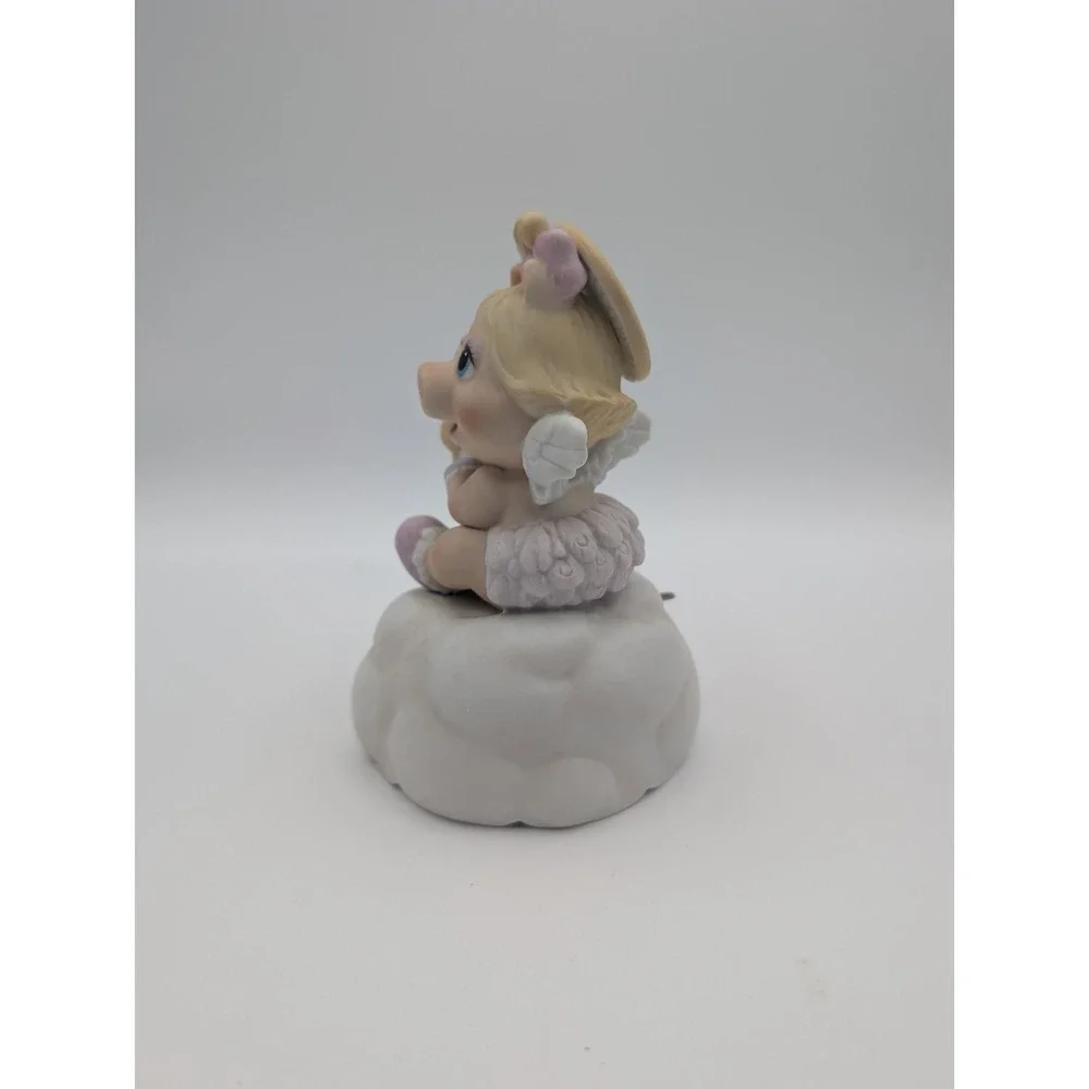 Vintage Muppet Babies Miss Piggy Angel Music Box Brahms Lullaby Tune Enesco 1983